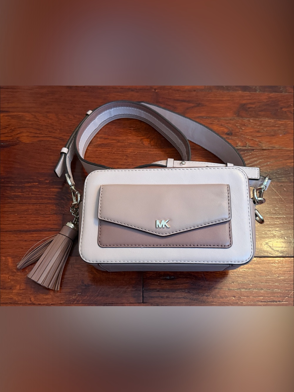 NWOT Michael Kors Two-Tone Mauve  Crossbody with Tassel